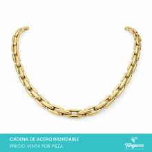 Load image into Gallery viewer, Cadena Cuadros Chunky Dorado (42cm-6mm) Acero Inoxidable
