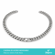 Load image into Gallery viewer, Cadena Cubana Plateado (60cm-7mm) Acero Inoxidable
