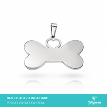 Load image into Gallery viewer, Dije para Grabar Hueso Plateado Acero Inoxidable
