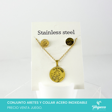 Load image into Gallery viewer, Conjunto Mapa Mundi Radar Dorado Acero Inoxidable
