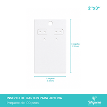 Cargar imagen en el visor de la galería, Inserto de Cartón para joyería  2''x3'' (5x7cm) Empaque
