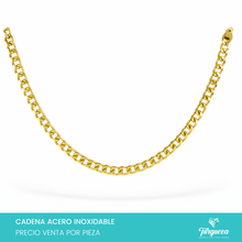 Cargar imagen en el visor de la galería, Cadena Choker Cubana Dorada (43cm-5mm) Acero Inoxidable
