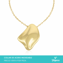Load image into Gallery viewer, Collar Placa Irregular Dorado Acero Inoxidable
