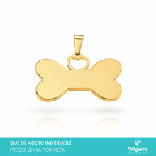 Cargar imagen en el visor de la galería, Dije para Grabar Hueso Dorado Acero Inoxidable
