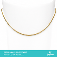 Load image into Gallery viewer, Cadena Planchada Dorada (50cm-2mm) Acero Inoxidable*
