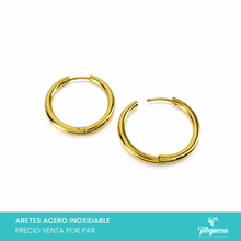 Load image into Gallery viewer, Arete Hoop MED Dorado 2.5cm Acero Inoxidable
