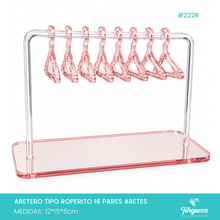 Cargar imagen en el visor de la galería, Exhibidor Aretes Ropero Ganchitos de Ropa Rosa Espejo
