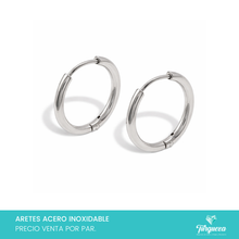 Load image into Gallery viewer, Arete Hoops MED Plateados 1.7cm Acero Inoxidable
