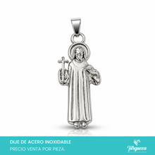 Load image into Gallery viewer, Dije San Benito GDE Plateado (4cm) Acero Inoxidable
