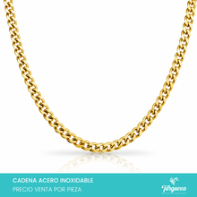 Load image into Gallery viewer, Cadena Cubana Dorado (60cm-5mm) Acero Inoxidable
