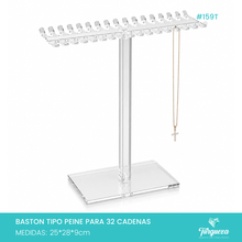 Load image into Gallery viewer, Exhibidor Tipo Peine 32 cadenas Transparente

