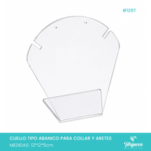 Load image into Gallery viewer, Exhibidor Abanico Collar y Aretes Transparente

