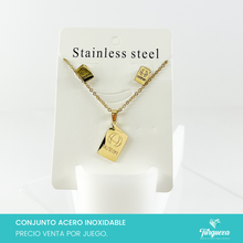 Cargar imagen en el visor de la galería, Conjunto Pasa Porte Dorado Acero Inoxidable
