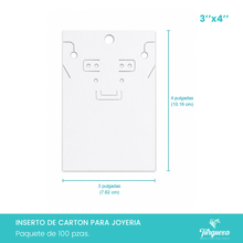 Cargar imagen en el visor de la galería, Inserto de Cartón para joyería 3''x4'' (7x10 cm) Empaque
