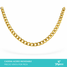 Cargar imagen en el visor de la galería, Cadena Choker Cubana Dorada (43cm-6mm) Acero Inoxidable
