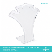 Cargar imagen en el visor de la galería, Exhibidor Cuello A CH Collar y Aretes Transparente Glass
