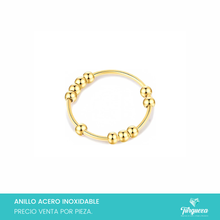 Load image into Gallery viewer, Anillo Ansiedad Dorado Acero Inoxidable
