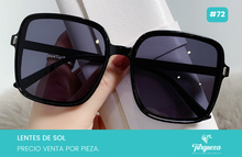 Cargar imagen en el visor de la galería, Lentes de Sol Cuadrado Negro #72
