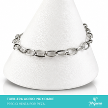 Load image into Gallery viewer, Pulsera Tobillera Cadena Oval Plateado Acero Inoxidable
