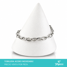 Load image into Gallery viewer, Pulsera Tobillera Cadena Oval Plateado Acero Inoxidable
