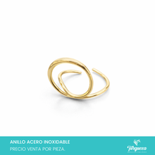 Load image into Gallery viewer, Anillo Onda Dorado Acero Inoxidable
