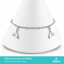 Cargar imagen en el visor de la galería, Pulsera Tobillera Cola Ballenas Plateado Acero Inoxidable
