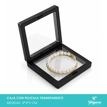 Load image into Gallery viewer, Caja de Joyería Con Pelicula Transparente Efecto Flotante Negra (9x9x2cm)
