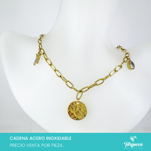 Cargar imagen en el visor de la galería, Collar Charms Luna con Zirconias Acero Inoxidable
