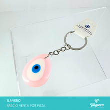 Cargar imagen en el visor de la galería, Llavero Ojo Rosa Plateado
