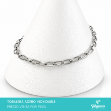Cargar imagen en el visor de la galería, Pulsera Tobillera Cadena Oval Plateado Acero Inoxidable
