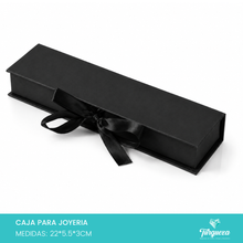 Cargar imagen en el visor de la galería, Caja de Joyería Negra (22x5.5x3cm)
