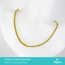 Load image into Gallery viewer, Cadena Bolitas Grande-Chica Dorado (55cm-5,3mm) Acero Inoxidable
