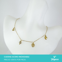 Cargar imagen en el visor de la galería, Collar Dijes Cereza, Helado, Pretzel y Fresa Acero Inoxidable
