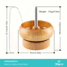 Load image into Gallery viewer, Cuenco de Madera Giratorio para Chaquira Herramienta Bisutería
