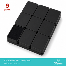 Load image into Gallery viewer, Pack 9 Cajas Negra de Plástico para Broqueles (3*4cm)
