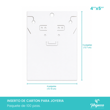 Cargar imagen en el visor de la galería, Inserto de Cartón para joyería 4''x5'' (9x12cm) Empaque
