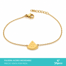 Cargar imagen en el visor de la galería, Pulsera Sandia Dorada Acero Inoxidable
