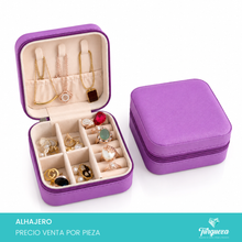 Cargar imagen en el visor de la galería, Joyero Vinipiel Morado Mini Estuche Organizadora de Joyería
