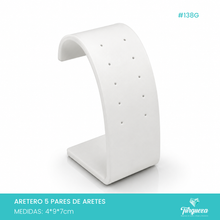 Cargar imagen en el visor de la galería, Exhibidor Barra 5 Pares Broqueles Blanco
