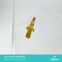 Cargar imagen en el visor de la galería, Dije San Benito CH Dorado (2.5cm) Acero Inoxidable
