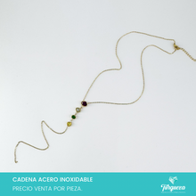 Cargar imagen en el visor de la galería, Collar Corbatin Zirconias Dorado Acero Inoxidable
