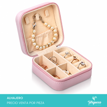 Load image into Gallery viewer, Joyero Vinipiel Rosa Claro Mini Estuche Organizadora de Joyería

