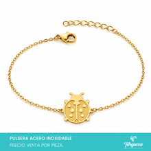 Cargar imagen en el visor de la galería, Pulsera Catarina Dorada Acero Inoxidable
