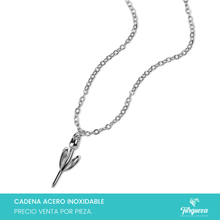 Load image into Gallery viewer, Collar Flor Plateado Acero Inoxidable
