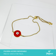 Cargar imagen en el visor de la galería, Pulsera Ojo Dorado Acero Inoxidable
