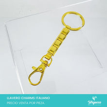 Cargar imagen en el visor de la galería, Llavero Tipo Charm Italiano Dorado Acero Inoxidable
