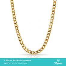 Load image into Gallery viewer, Cadena Cubana Alargada Dorada (70cm-8mm) Acero Inoxidable
