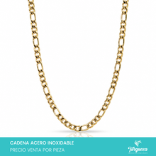 Cargar imagen en el visor de la galería, Cadena Carte Dorada (70cm-6mm) Acero Inoxidable
