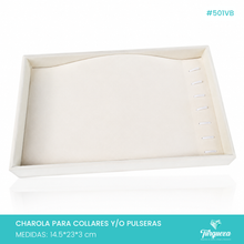 Load image into Gallery viewer, Exhibidor Charola Para Collares/Pulseras Tela Beige
