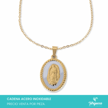 Cargar imagen en el visor de la galería, Collar Virgen Bitono Acero Inoxidable
